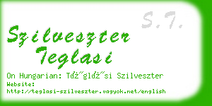 szilveszter teglasi business card